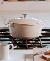 Made Enameled Cast Iron 5.5-Quarts Round Dutch Oven with Lid