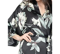 Midnight Bakery Women's Cosmica Satin Floral Wrap Robe