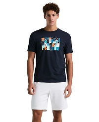 Original Penguin Men's Slim Fit Short Sleeve Crewneck Colorblocked Logo Graphic T-Shirt