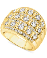 Men's Diamond Multirow Polished Statement Ring (3 ct. t.w.) in 10k Gold