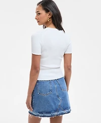 Hugo Women's Ruched V-Neck Short-Sleeve Top
