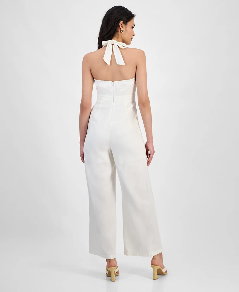 Bar Iii Women's Halter-Neck Sleeveless Jumpsuit, Exclusively at Macy's