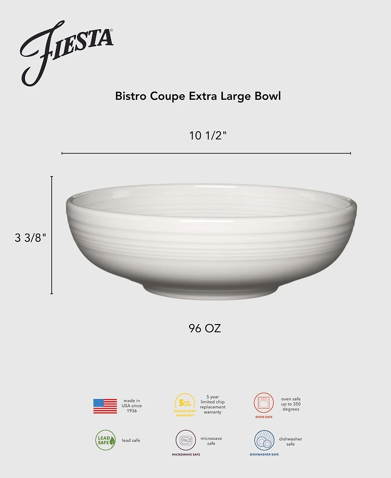 Fiesta Linen Bistro Coupe Extra Large Bowl 96-oz.