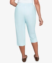 Alfred Dunner Petite St. Thomas Heat Set Embroidered Capri Pants
