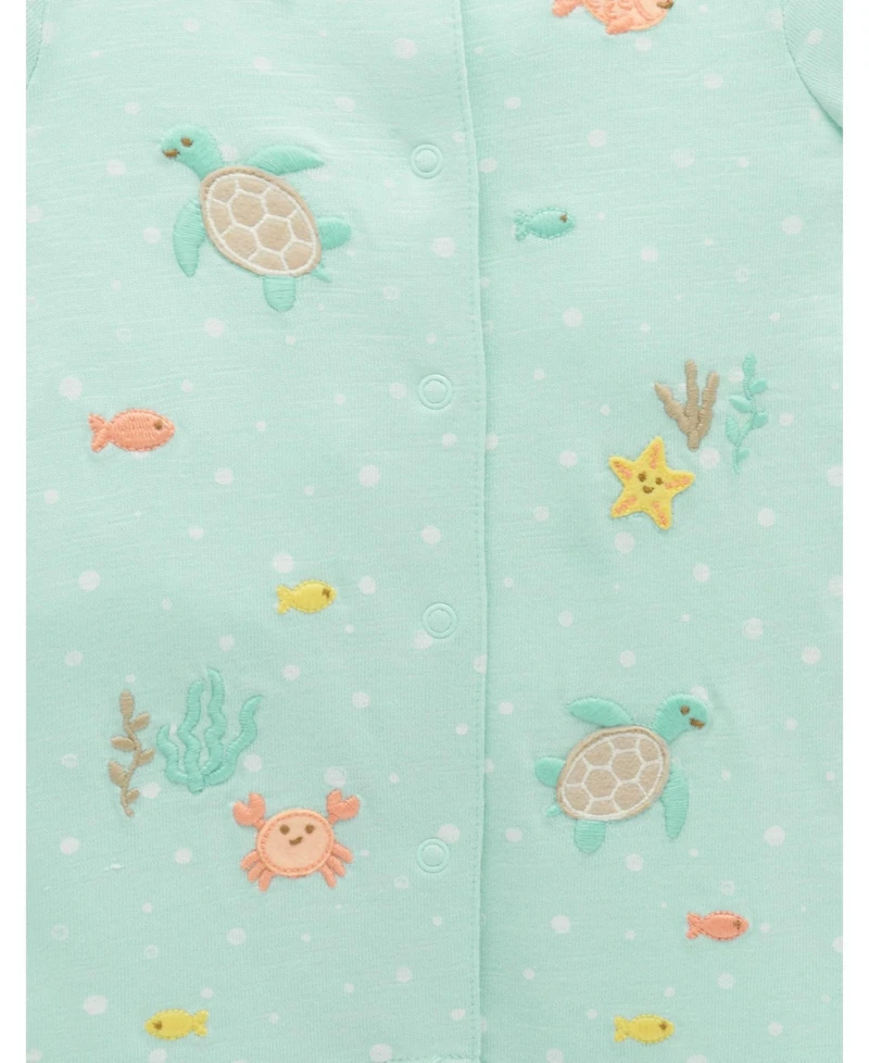 Purebaby Baby Green Short Romper