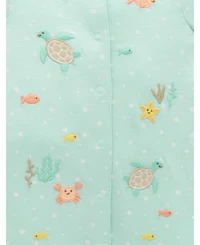 Purebaby Baby Green Short Romper