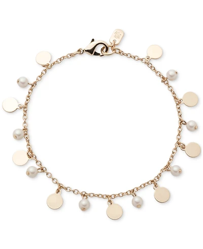 Lauren Ralph Lauren Gold-Tone Imitation Pearl Shaky Flex Bracelet