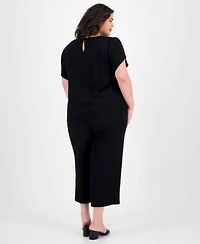 Ak Anne Klein Plus Size Tulip Sleeve Top Pull On Pants