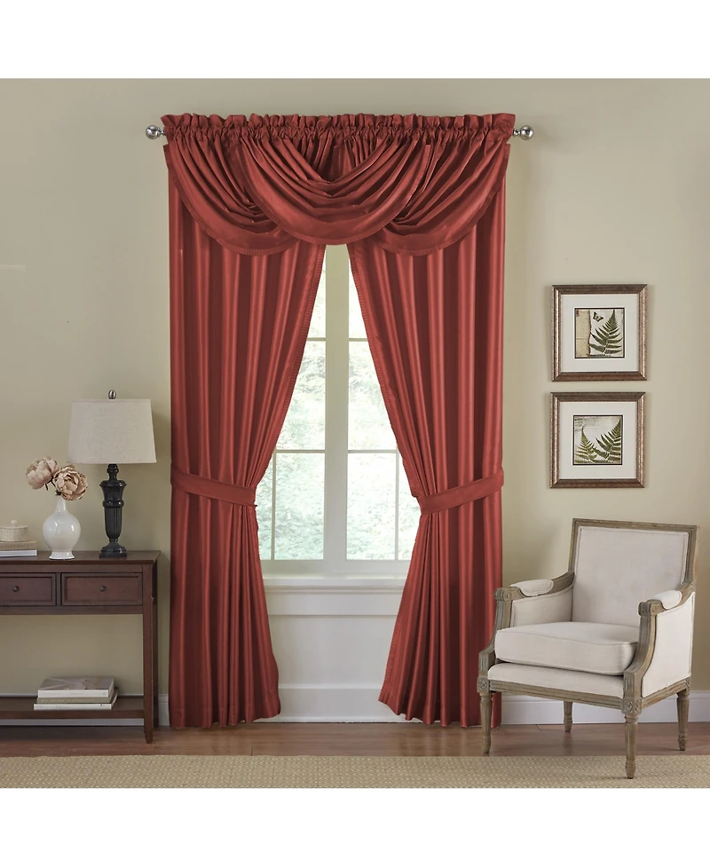 Elrene Home Fashions Versailles Faux Silk Blackout Window Curtain
