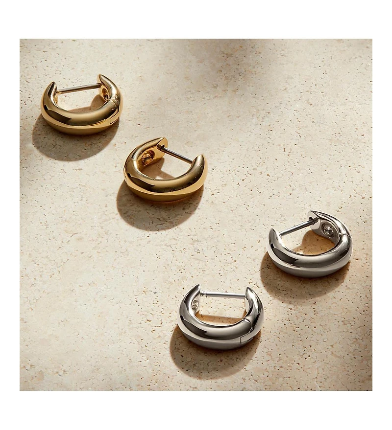 Ana Luisa Bold Huggie Hoops - Giulia Silver