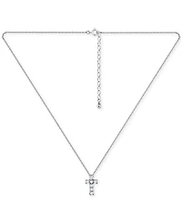Giani Bernini Cubic Zirconia Cross Pendant Necklace, 16" + 2" extender, Exclusively at Macy's