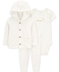Carter's Baby Chick Little Hooded Cardigan, Bodysuit & Pants, 3 Piece Set