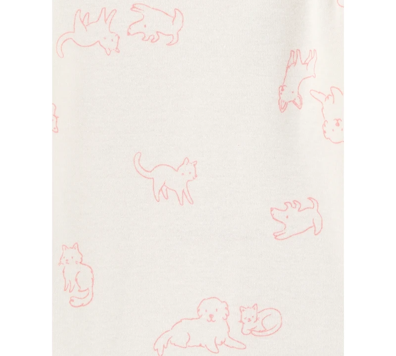 Carter's Baby Girls Cotton Puppy Long-Sleeve Bodysuits, 4 Pack