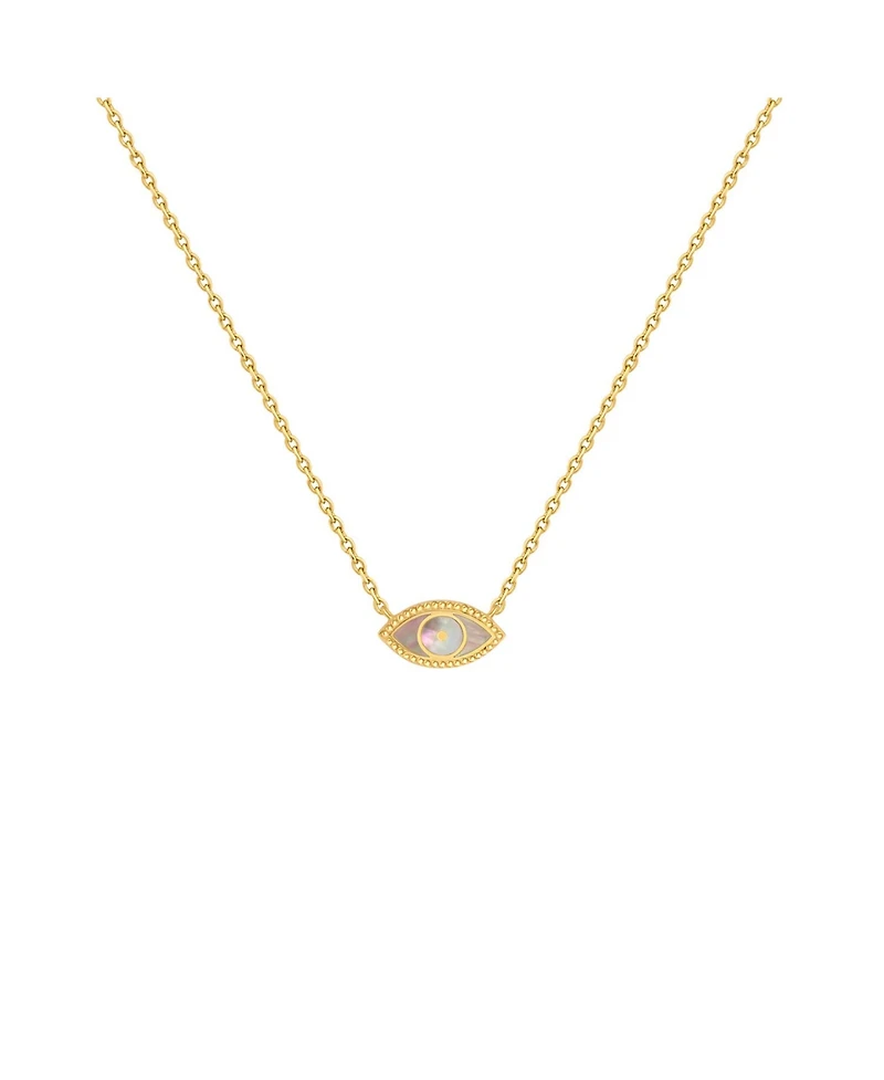 Glowing Energy Evil Eye Mother of Pearl Necklace