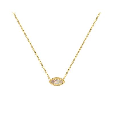 Glowing Energy Evil Eye Mother of Pearl Necklace