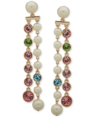 Emily in Paris Gold-Tone Multi-Stone Linear Earrings