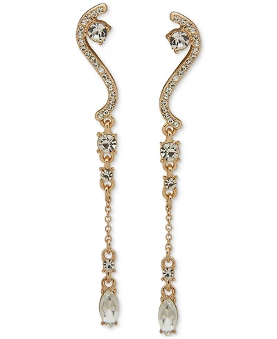 Emily in Paris Gold-Tone Crystal Linear Earrings