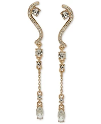 Emily in Paris Gold-Tone Crystal Linear Earrings
