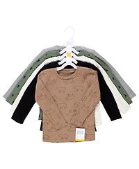 Hudson Baby Baby Boys Hudson Thermal Long Sleeve Tees 5pk, Bear Tree, 18-24 Months