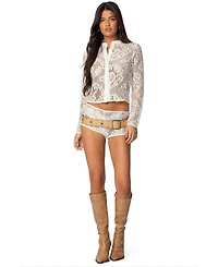 Edikted Women's Peyson Sheer Lace Top