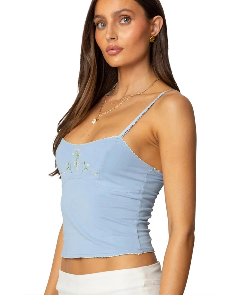 Edikted Women's Prairie Embroidered Tank Top