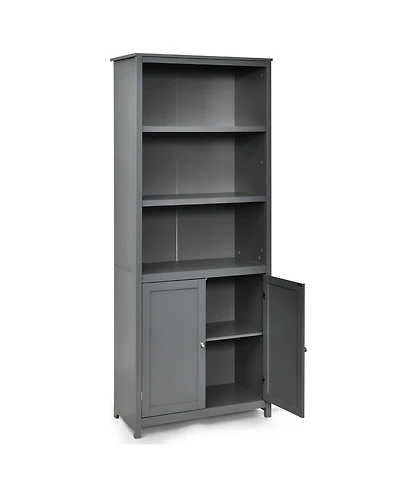 Bookcase Shelving Storage Wooden Cabinet Unit Standing Display Bookcase with Doors