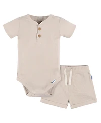 Gerber Baby Boys Henley Bodysuit and Shorts Set