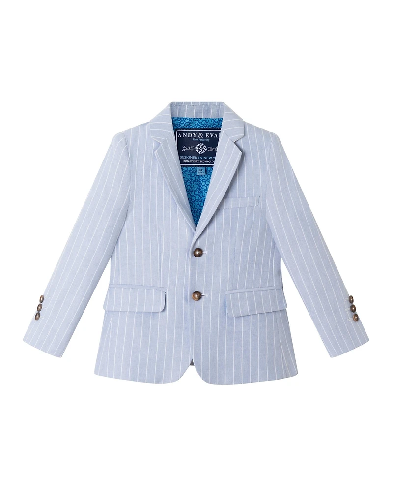Andy & Evan Toddler Boys Toddler/Child Chambray w/White Stripes Suit Set