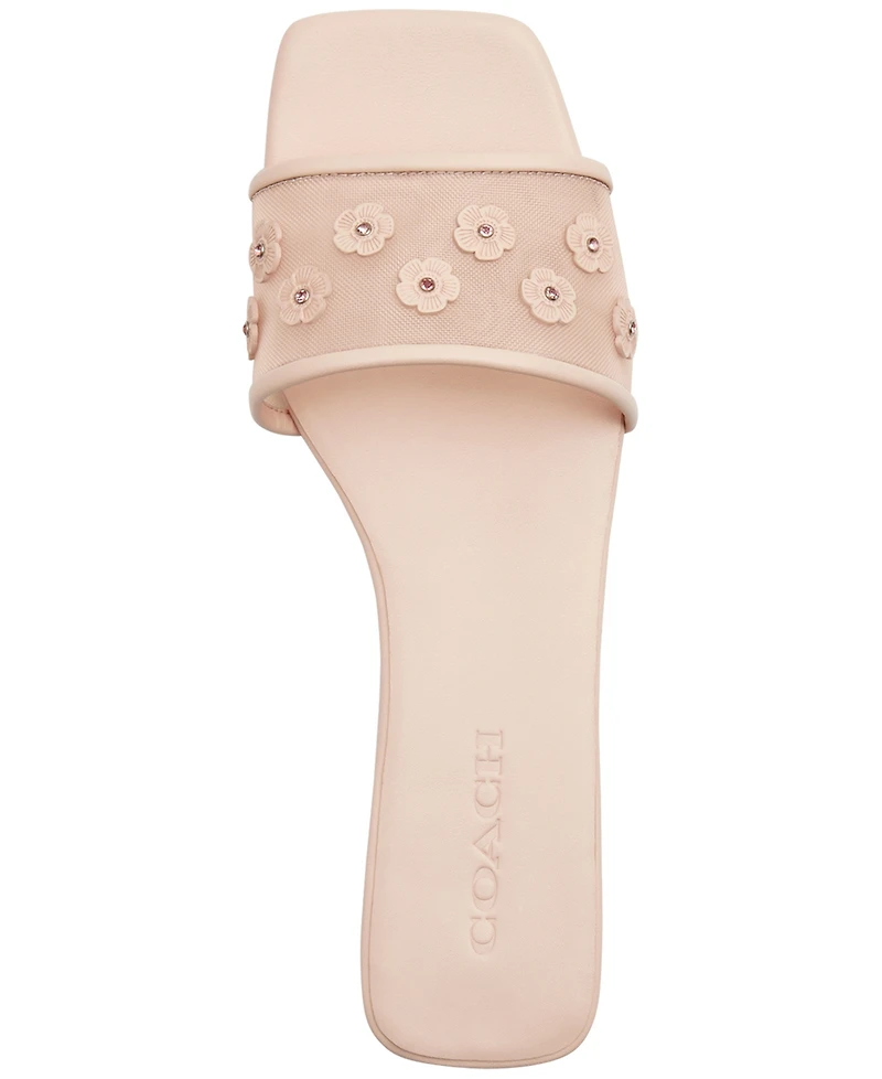 Coach Women's Tea Rose Mesh Flat Sandals