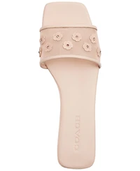 Coach Women's Tea Rose Mesh Flat Sandals
