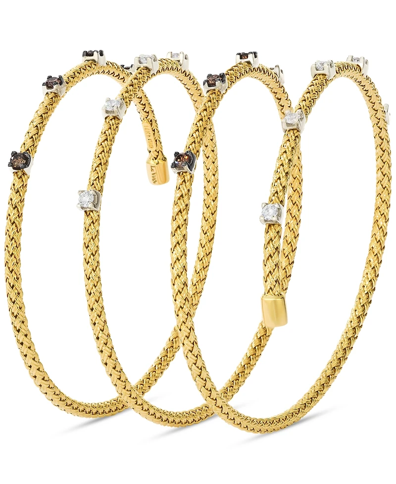 Le Vian Chocolatier Chocolate Diamond & Vanilla Diamond Wrap Bracelet (3/4 ct. t.w.) in 14k Two-Tone Gold