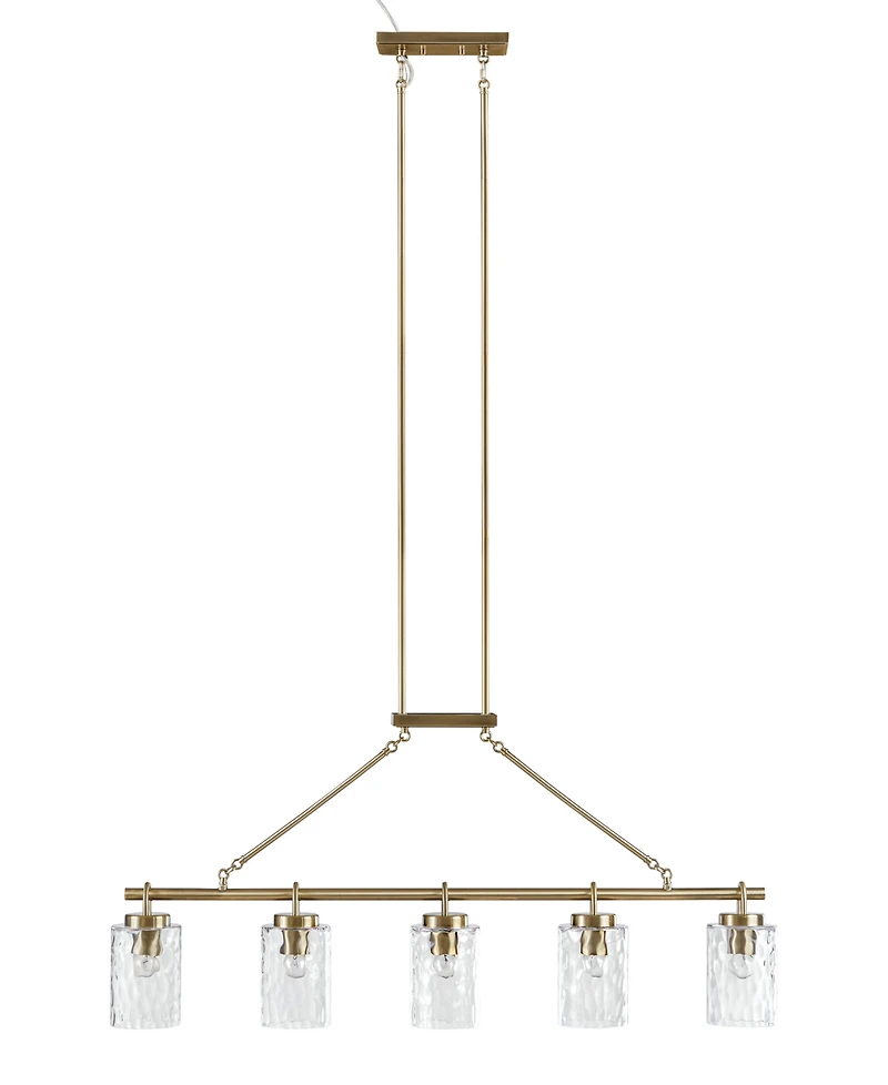 Ink+Ivy 77.5" Curiana 5-light Linear Iron Chandelier
