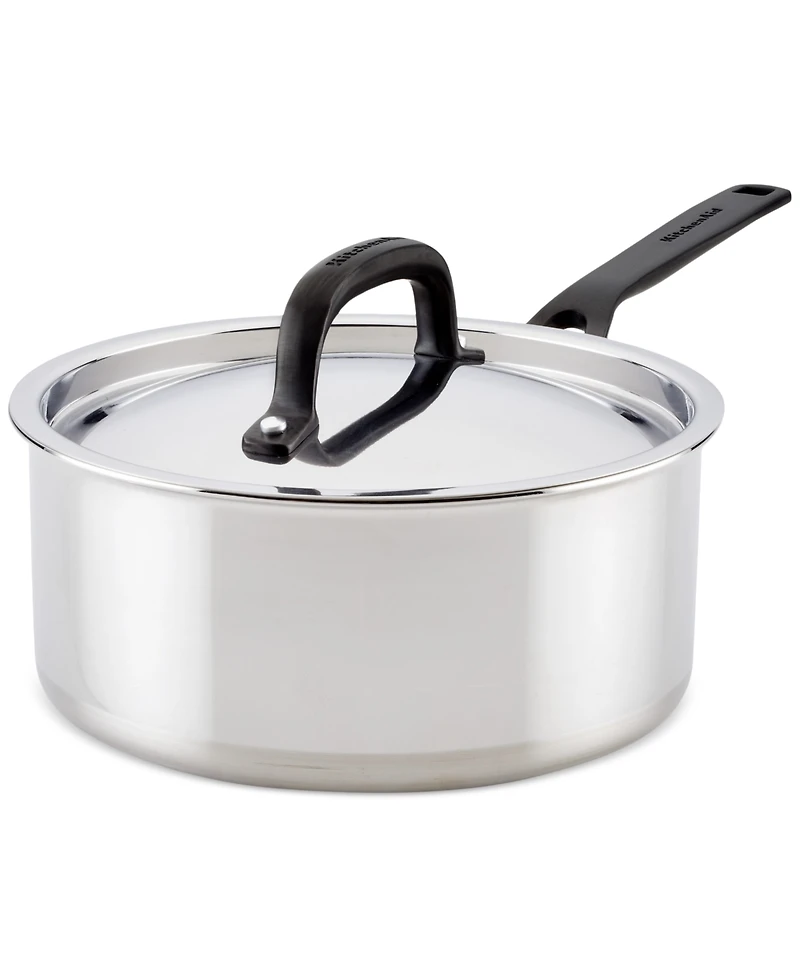 KitchenAid Stainless Steel 5-Ply Clad 3 Qt. Covered Saucepan