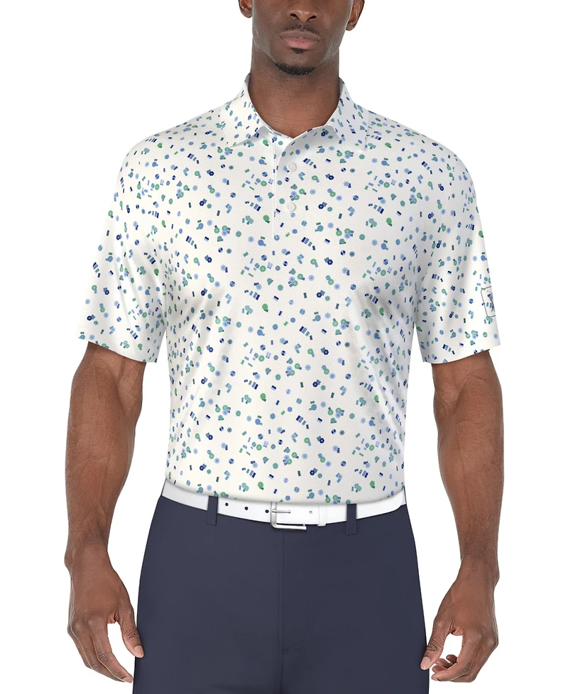 Pga Tour Men's Umbrella Graphic Polo Shirt