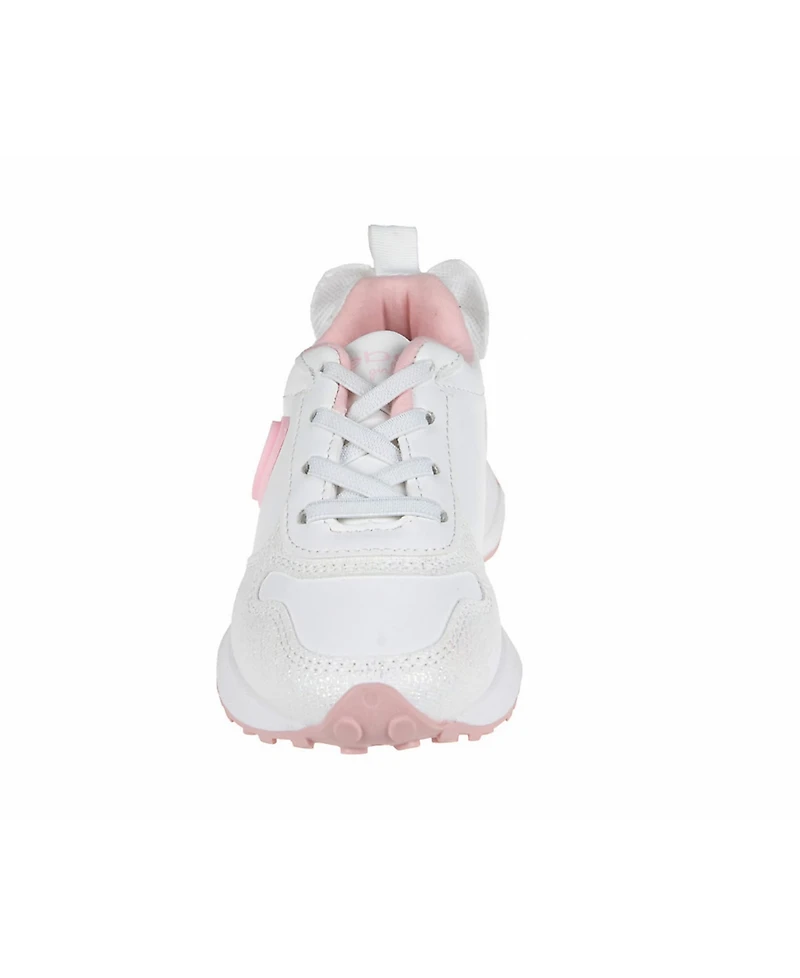 Bebe Toddler Girls Double Layer Bow at Back with Medallion Sneakers