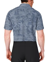 Pga Tour Men's Distressed Floral Print Polo Shirt