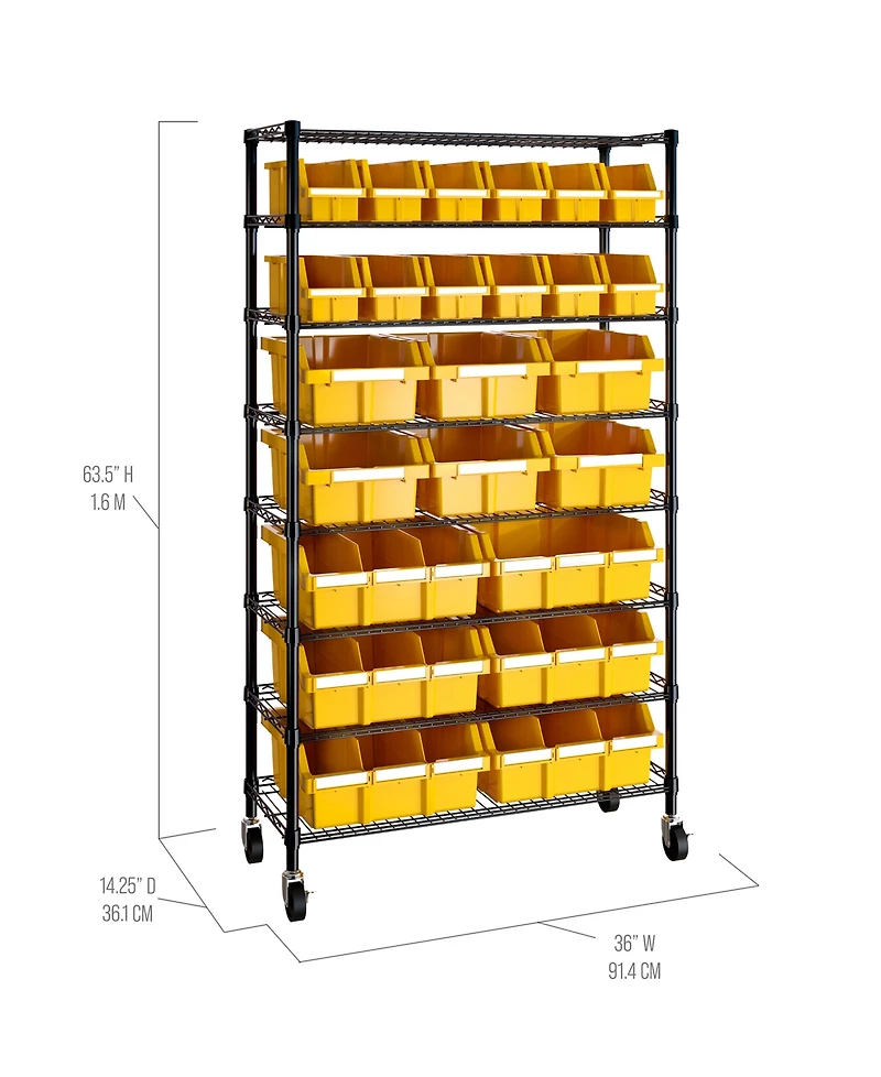 Seville Classics 8-Tier 24 Bin Rack System
