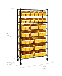 Seville Classics 8-Tier 24 Bin Rack System