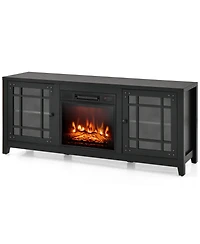58 Inch Fireplace Tv Stand with Adjustable Shelves for TVs up to 65 Inch