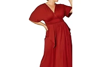 Kiyonna Plus Size Indie Flair Maxi Dress with Kimono Sleeves
