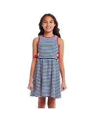 Andy & Evan Big Girls Toddler/Child Navy Striped Textured Rib Knit Dress