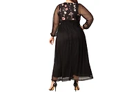 Kiyonna Plus Mystique Mixed Media Evening Gown