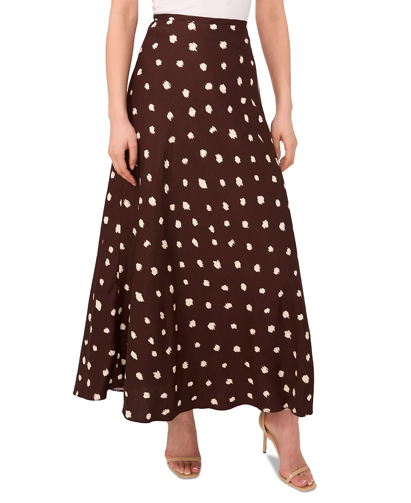 1.State Women's Linen Blend Polka Dot Midi Skirt