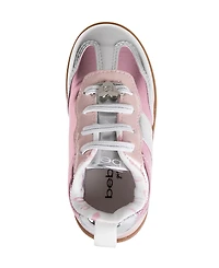 Bebe Toddler Girls Heart Lace Plate and Printed Lining Sneakers