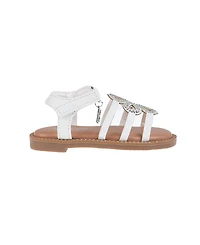 Bebe Toddler Girls Adhesive Strap with Flower Sandals