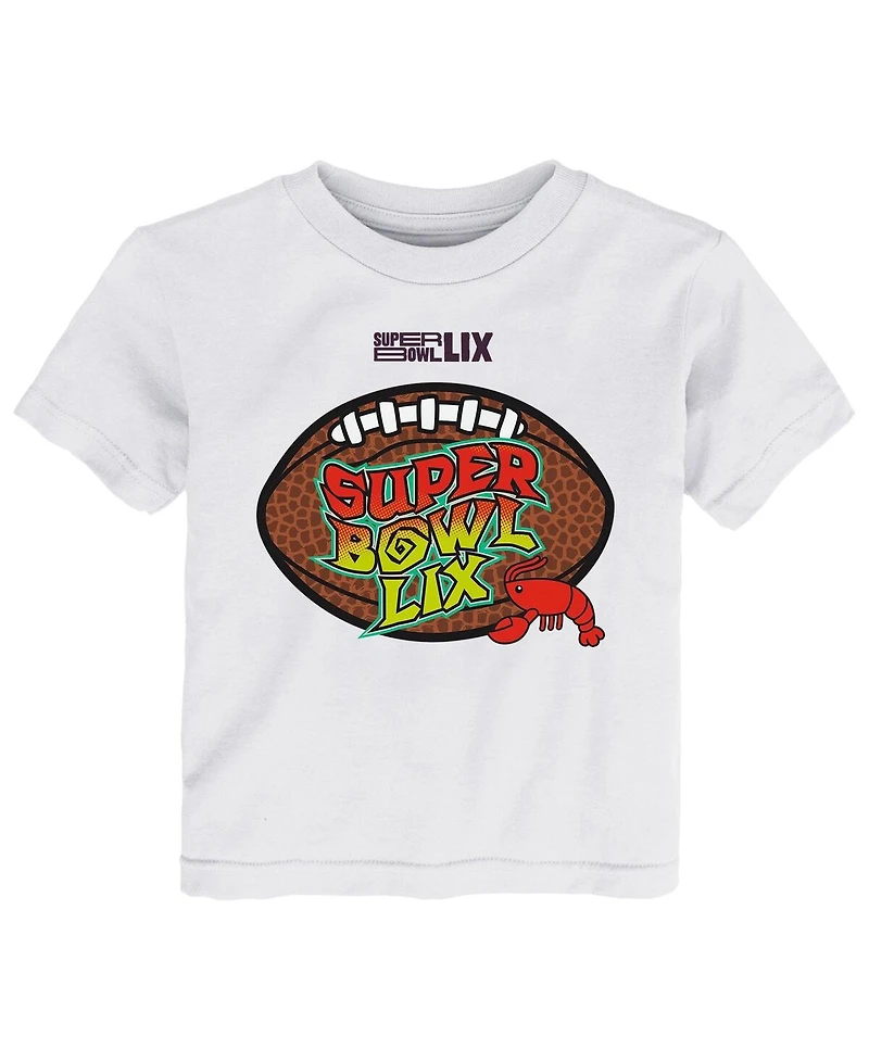Outerstuff Toddler White Super Bowl Lix Crawfish T-Shirt