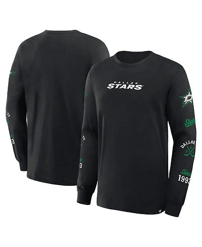 Fanatics Men's Black Dallas Stars Boxed Legacy Long Sleeve T-Shirt