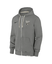 Nike Men's Charcoal Minnesota Twins Authentic Collection Travel Performance Full-Zip Hoodie