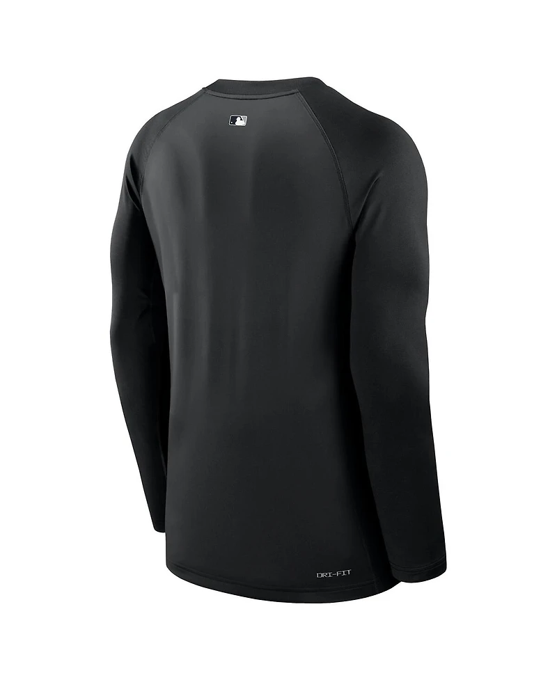 Nike Men's Black Chicago White Sox Authentic Collection Game Time Raglan Performance Long Sleeve T-Shirt