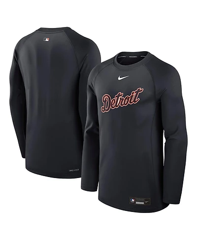 Nike Men's Navy Detroit Tigers Authentic Collection Game Time Raglan Performance Long Sleeve T-Shirt